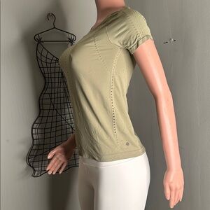 Athleta Olive Green Short Sleeve Performance Tee